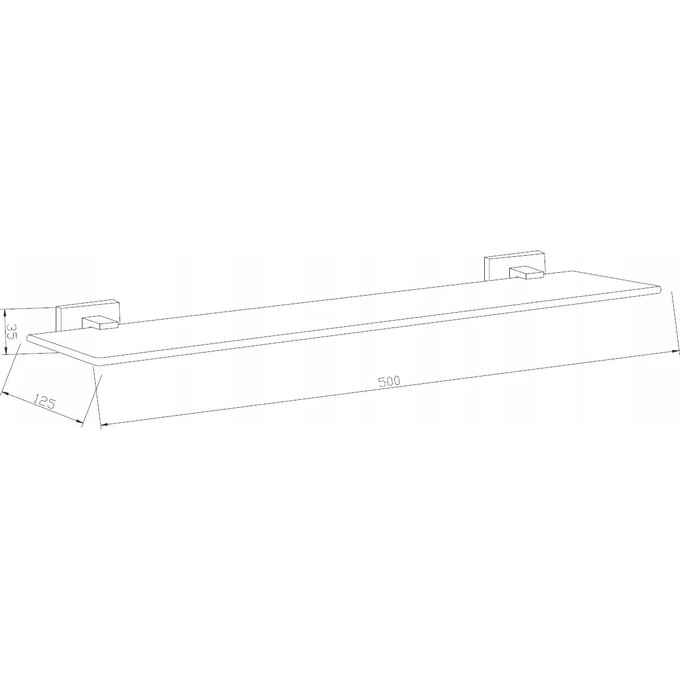 Полка в ванную Mexen Arno Chrome MEX-7020737-00 (50x12.5 см, настенная), Цвет производителя: хром, фото 2