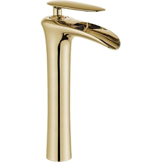 Смеситель для умывальника Mexen Lyra Gold MEX-745310-50 (золотой, высокий, с каскадным изливом), Цвет производителя: золото, фото 