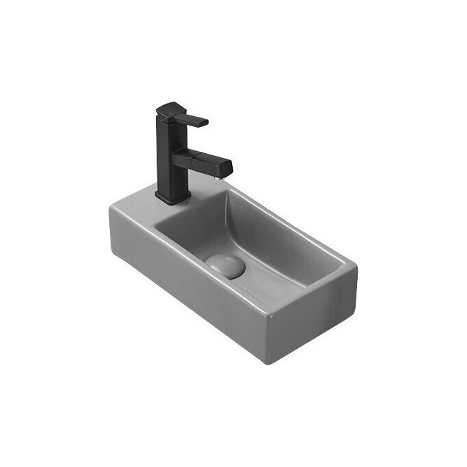 Раковина Mexen Inez 40 Grey Matt MEX-21484061R (40x20 см, серая матовая, правая чаша), Доступные размеры: 40 x 20 R, Цвет производителя: серый матовый, фото 