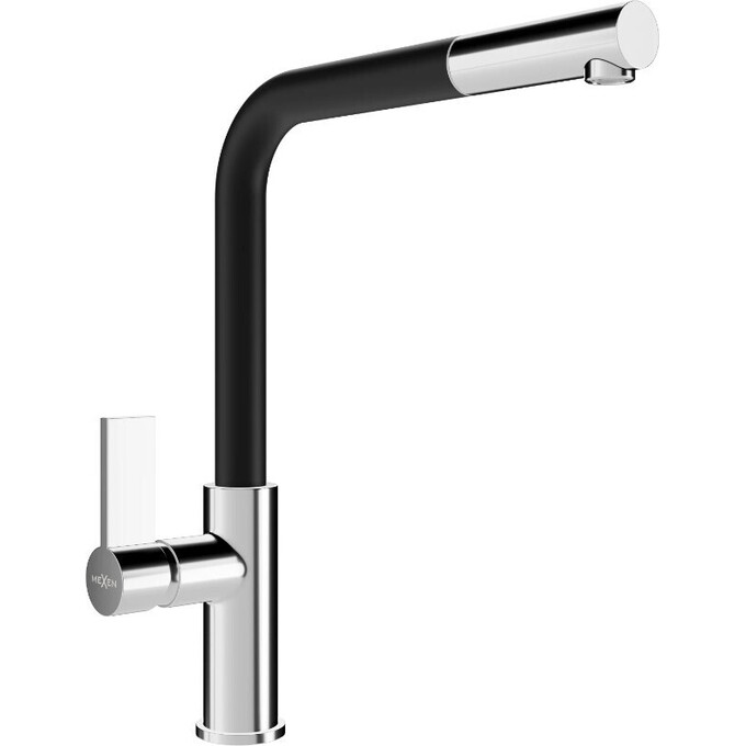 Смеситель для кухни Mexen Flora Chrome/Black MEX-670401-07 (хром/черный матовый, с выдвижной лейкой), Цвет производителя: хром, черный матовый, фото 