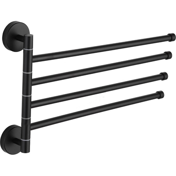 Рушникотримач Mexen Black MEX-7039244-70 (чорний, четверний, поворотний), Колір виробника: чорний, фото 