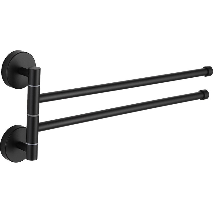 Рушникотримач Mexen Black MEX-7039242-70 (чорний, подвійний, поворотний), Колір виробника: чорний, фото 