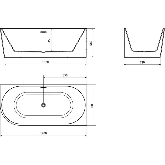 Акриловая ванна Mexen Mia White MEX-52691708000P (170x80 см, угловая, с сифоном и ножками), Доступные размеры: 170x80, Цвет производителя: хром, белый, фото 6