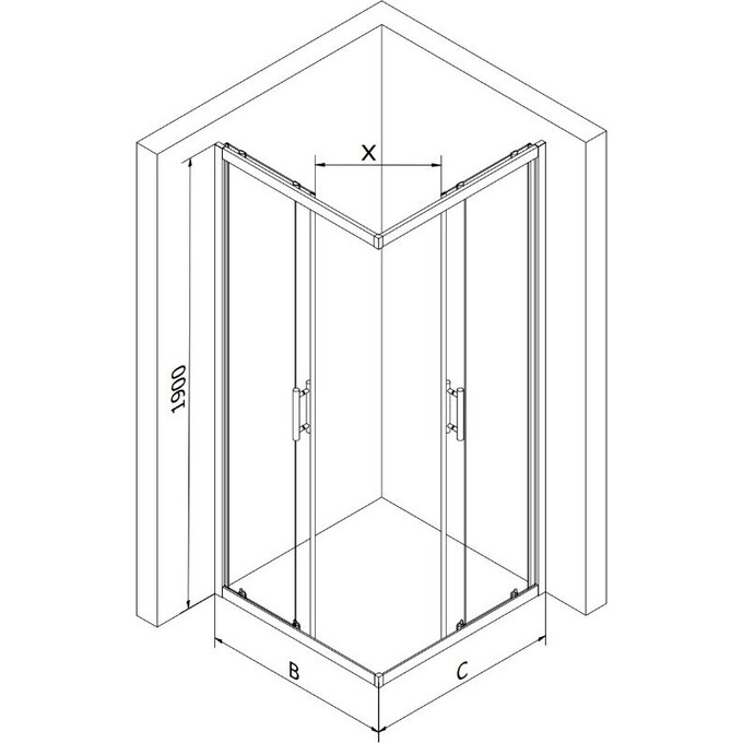 Душова кабіна Mexen Rio Gold MEX-860-080-080-50-00 (80x80 см, скло прозоре, профіль золотий), фото , изображение 5