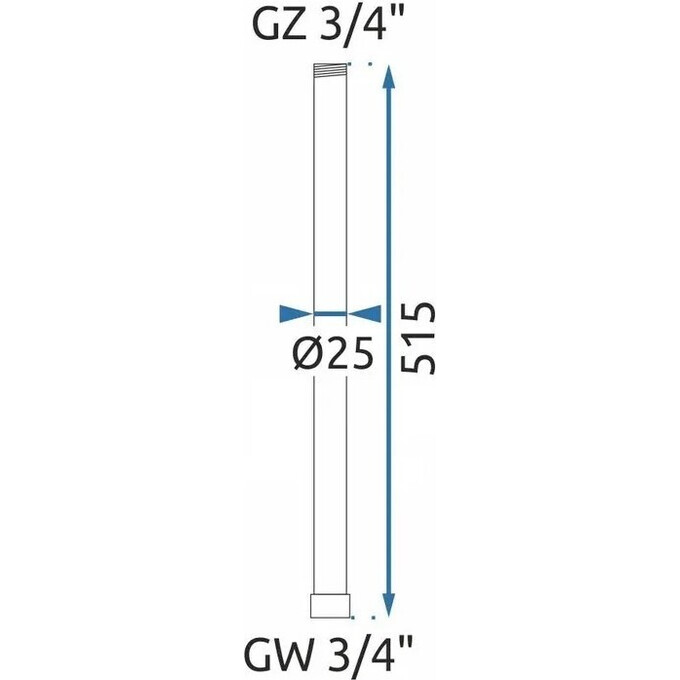 Подовжувач для душового гарнітура Rea Brused Gold REA-K0891 (515 мм, золото, що брашує), Колір виробника: золото брошене (матове), фото , изображение 7