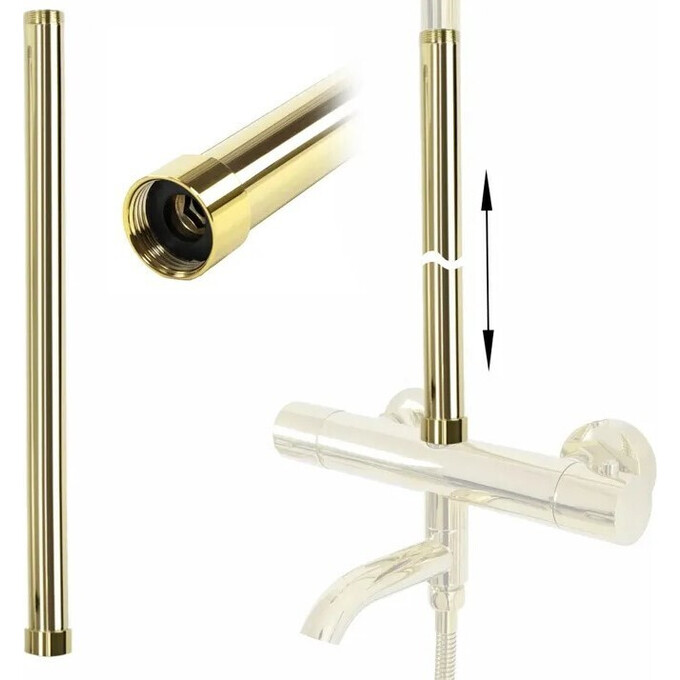 Подовжувач для душового гарнітуру Rea Gold REA-K0890 (515 мм, золотий), Колір виробника: золото, фото 