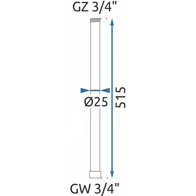 Подовжувач для душового гарнітуру Rea Gold REA-K0890 (515 мм, золотий), Колір виробника: золото, фото , изображение 7