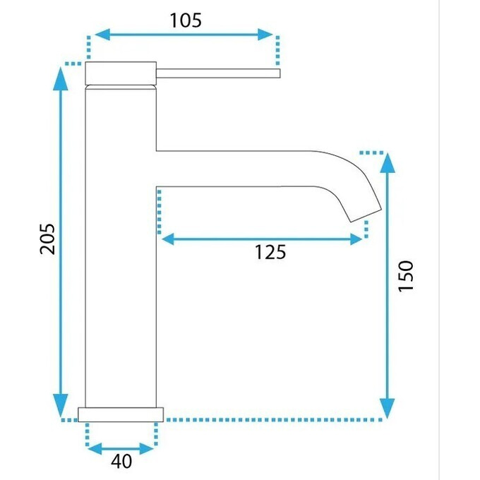 Змішувач для умивальника Rea Clif Tytan REA-B5322 (титан), Колір виробника: титан, фото , изображение 4