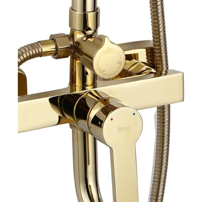 Душевая система Rea Argus Gold REA-P7840 (золотая, с изливом), Цвет производителя: золото, фото 4