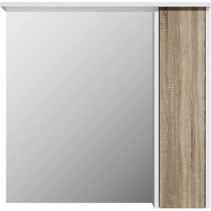 Зеркальный шкаф Am.Pm Gem S M91MPR0751WF38 (75x72 см, белый/под дерево, распашной, правый, с подсветкой), фото 