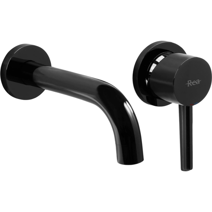 Змішувач прихованого монтажу для умивальника Rea Lungo Black Glossy REA-B4421 (чорний глянець, внутрішня частина в комплекті), Колір виробника: чорний глянець, фото , изображение 2