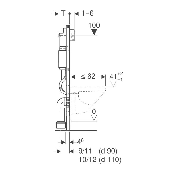 Комплект унитаз с инсталляцией 3 в 1 Geberit Duofix Pro 20 118.315.11.1: подвесной унитаз с сиденьем Kolo Idol + инсталляция Geberit Duofix Delta + клавиша смыва Geberit Delta01, фото 4