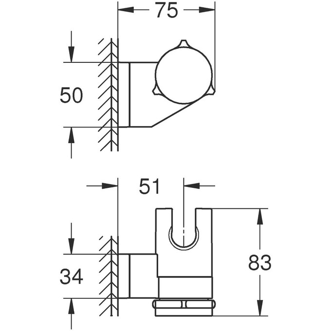 Держатель для душа Grohe QuickFix Vitalio Universal 26183001, Цвет производителя: хром, фото 11