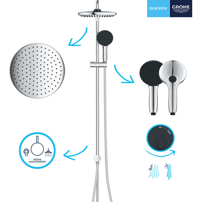 Душевая система Grohe QuickFix Vitalio Start System 250 26989001 (без смесителя), фото 10