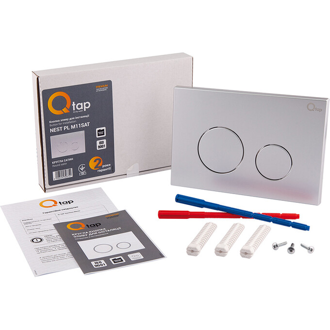 Комплект унитаз с инсталляцией 4 в 1 Qtap QT1733052EUQW45159: подвесной унитаз с сиденьем Tern QT1733052EUQW + инсталляция Nest ST QT0133M425 + клавиша смыва Nest QT0111M11111SAT + звукоизоляционная прокладка, фото 23