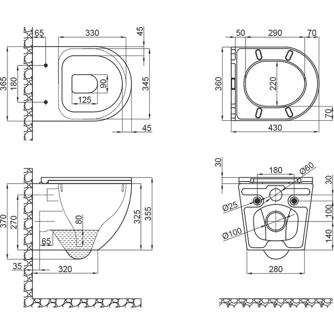 Комплект унитаз с инсталляцией 4 в 1 Qtap QT1333046EUQW45142: подвесной унитаз с сиденьем Robin QT1333046EUQW + инсталляция Nest ST QT0133M425 + клавиша смыва Nest QT0111M06028CRM + звукоизоляционная прокладка, фото 23