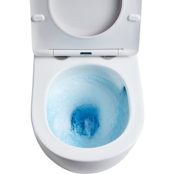 Комплект унитаз с инсталляцией 4 в 1 Qtap QT1333046EUQW45147: подвесной унитаз с сиденьем Robin QT1333046EUQW + инсталляция Nest ST QT0133M425 + клавиша смыва Nest QT0111M08V1384W + звукоизоляционная прокладка, фото 4