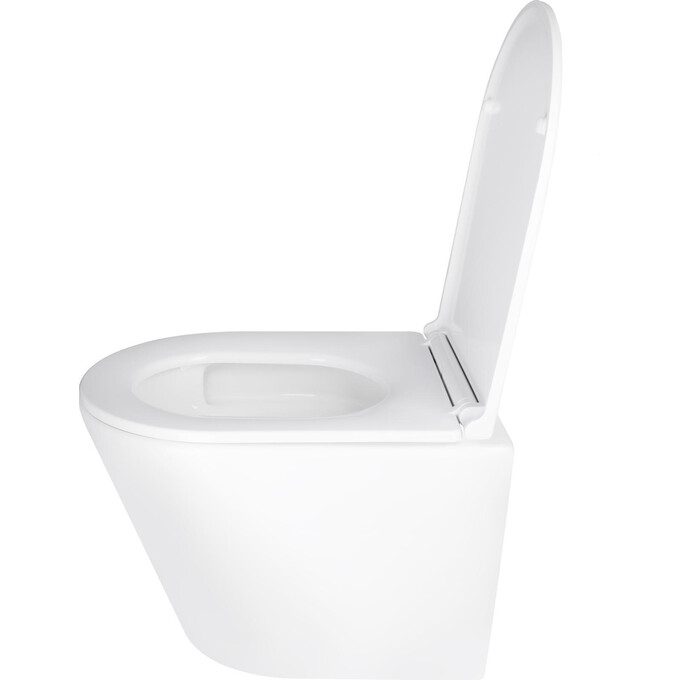 Комплект унитаз с инсталляцией 4 в 1 Qtap QT1433053EUQW45167: подвесной унитаз с сиденьем Scorpio QT14332380AW + инсталляция Nest ST QT0133M425 + клавиша смыва Nest QT0111M08V1091MB + звукоизоляционная прокладка, Цвет производителя: черный матовый, фото 3