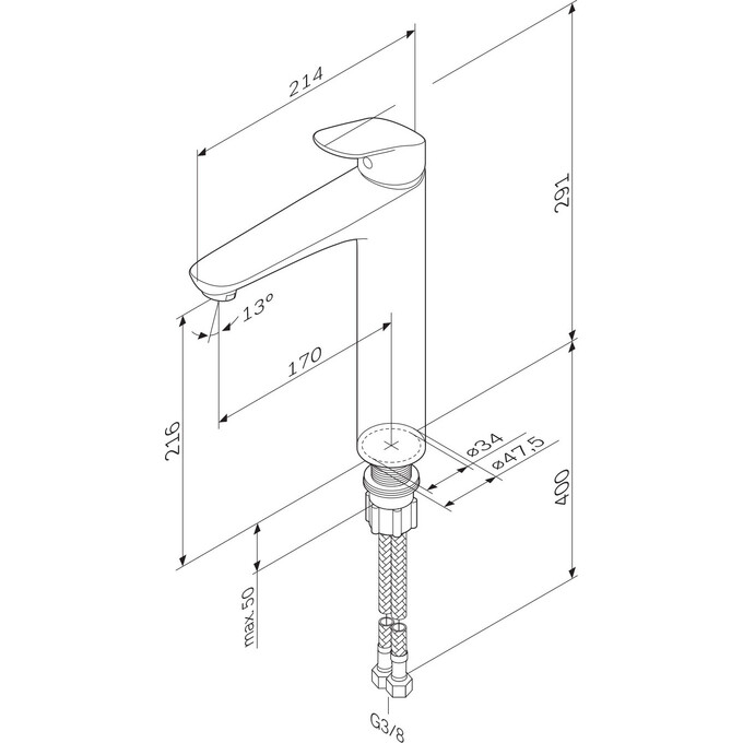 Змішувач для умивальника Am.Pm Like F8092000 (високий), фото , изображение 18