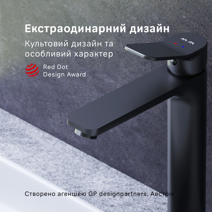 Змішувач для умивальника Am.Pm X-Joy F85A92022 (чорний матовий, високий), фото , изображение 9