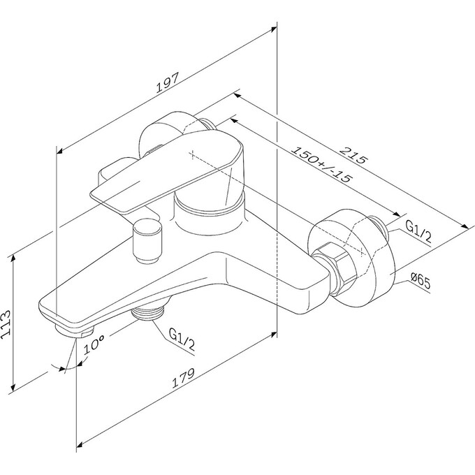 Смеситель для ванны Am.Pm Gem F90E10000, фото 18