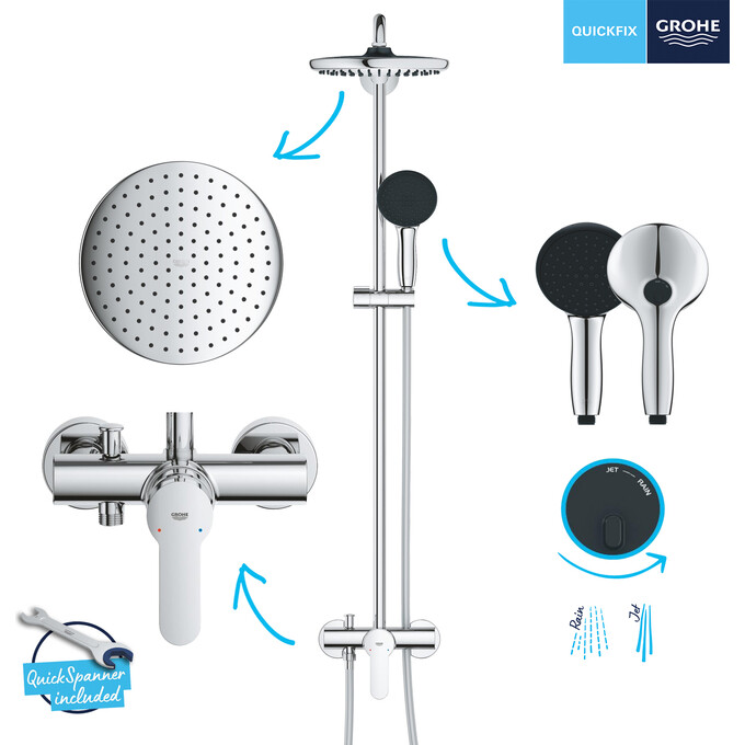 Душева система Grohe QuickFix Vitalio Start System 250 26679001, фото , изображение 11