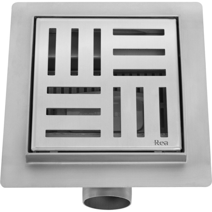 Душовий трап Rea Cross Nickiel Brushed REA-G6200 (12x12 см, нікель)., Колір виробника: брашований нікель, Доступні розміри: 12 x 12, фото , изображение 4