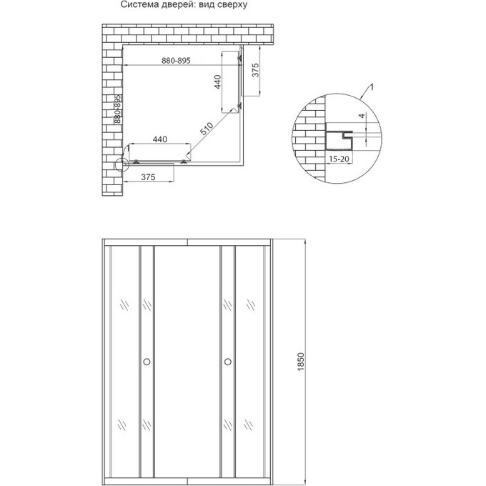 Набор Lidz LWASC9090SLFSET: душевая кабина Wawel LWASC9090SATLOWFR2 + поддон Kapielka LKAST909014, фото 12