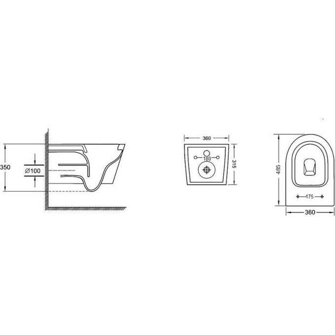 Комплект унитаз с инсталляцией 4 в 1 Qtap QT07335177W45136: подвесной унитаз с сиденьем Jay QT07335177W + инсталляция Nest ST QT0133M425 + клавиша смыва Nest QT0111M11V1146MB + звукоизоляционная прокладка, фото 16