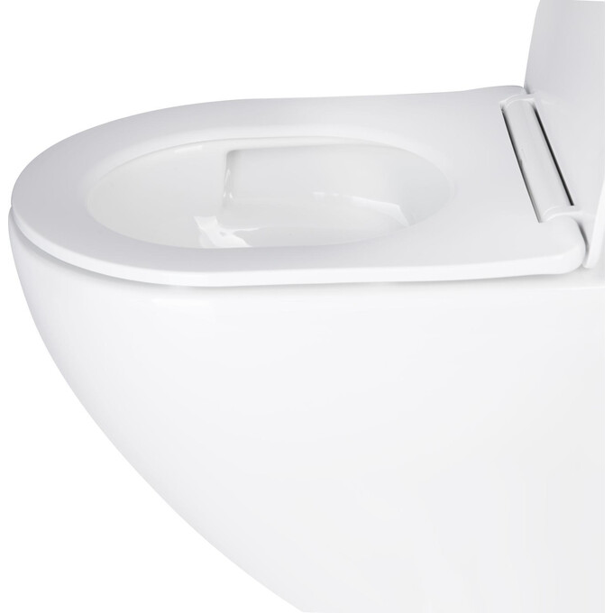 Комплект унитаз с инсталляцией 4 в 1 Qtap QT07335177W45134: подвесной унитаз с сиденьем Jay QT07335177W + инсталляция Nest ST QT0133M425 + клавиша смыва Nest QT0111M06028CRM + звукоизоляционная прокладка, фото 4