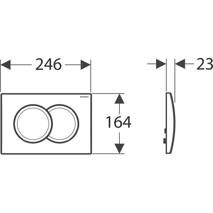 Змивна клавіша Geberit Delta01 115.107.11.1 (біла глянсова), Колір виробника: білий глянець, фото , изображение 4