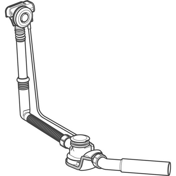 Сифон для ванны Geberit PushControl 150.756.21.6 (с переливом, нажимной, 50 см), фото 2