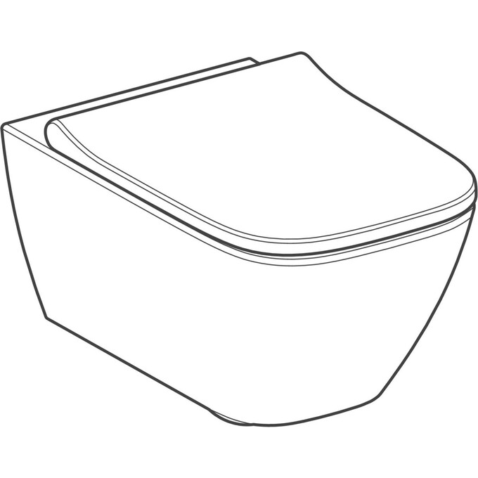 Безободковый подвесной унитаз Geberit Smyle Square 500.683.00.2 (с сиденьем), фото 4