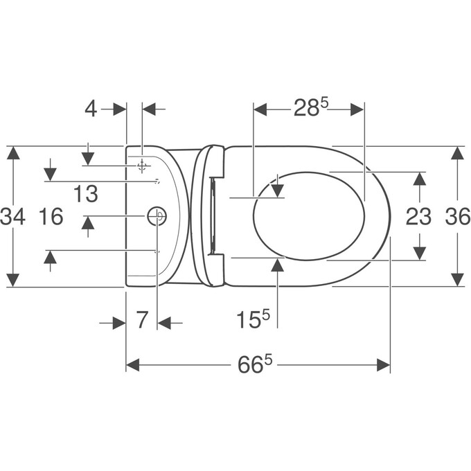 Безободковый унитаз-компакт Geberit Selnova 501.753.00.1 (с сиденьем), фото 6
