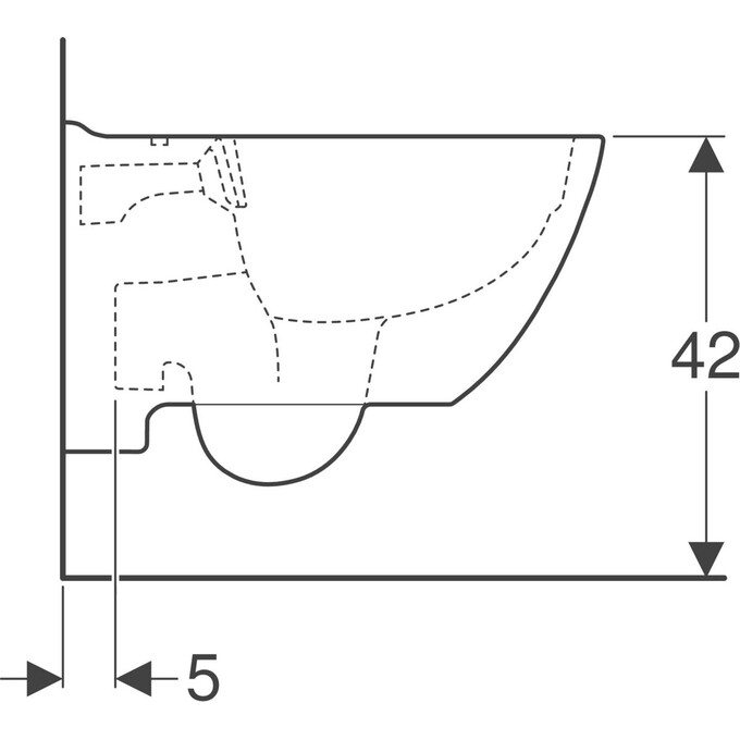 Безободковый подвесной унитаз Geberit Modo 502.788.00.1 (без сиденья), фото 4