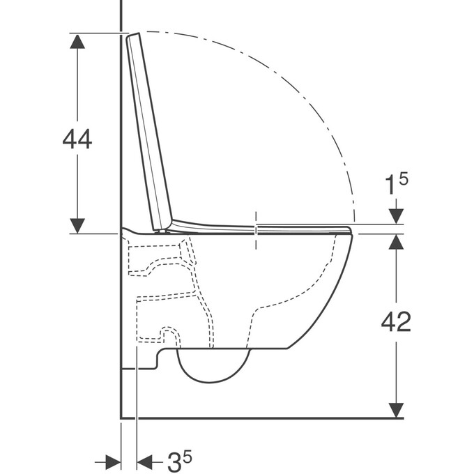 Безободковый подвесной унитаз Geberit Modo 502.827.00.1 (с сиденьем), фото 3