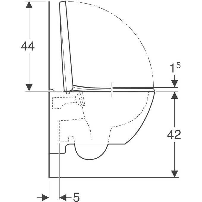 Безободковый подвесной унитаз Geberit Modo 502.939.00.1 (с сиденьем), фото 3
