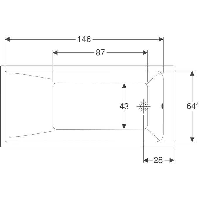 Акриловая ванна Geberit Selnova Square 554.383.01.1 (160x75 см, с ножками), Доступные размеры: 160 x 75, фото 5