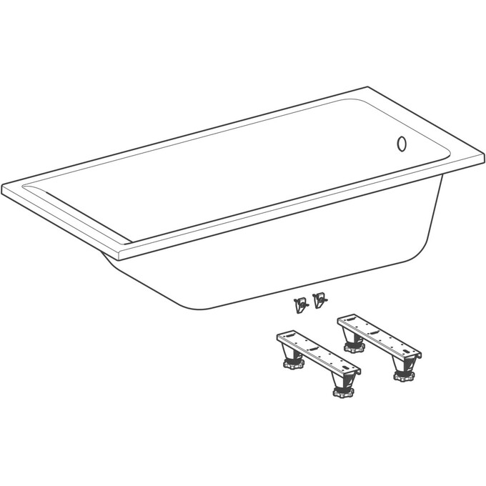 Акриловая ванна Geberit Selnova Square 554.383.01.1 (160x75 см, с ножками), Доступные размеры: 160 x 75, фото 2