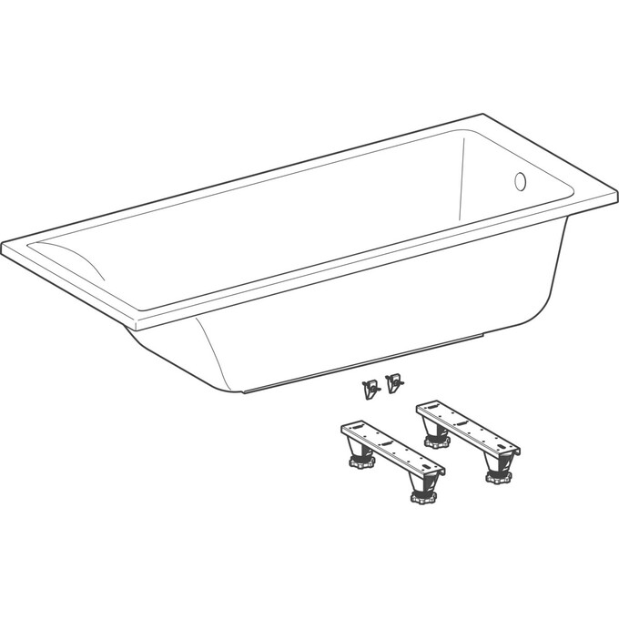 Акриловая ванна Geberit Selnova Square 554.384.01.1 (170x70 см, с ножками), Доступные размеры: 170 x 70, фото 2