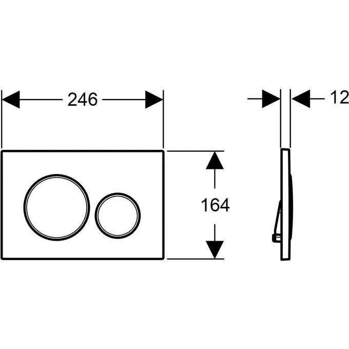 Смывная клавиша Geberit Sigma20 115.882.14.1 (черный матовый/хром), Цвет производителя: черный матовый, хром, фото 3