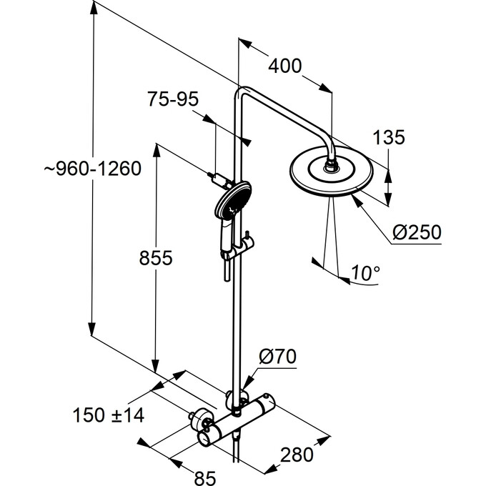 Термостатическая душевая система Kludi Freshline 670920500, фото 2
