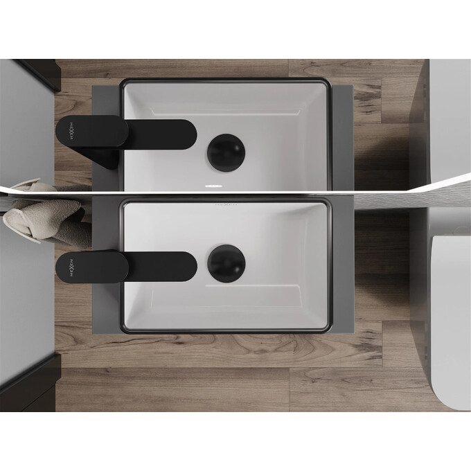 Раковина Mexen Nadia 36 White Black Edge MEX-21613607 (36x23 см, біла глянсова з чорним бортом), Доступні розміри: 36 x 23, Колір виробника: білий глянець, чорний бортик, фото , изображение 3