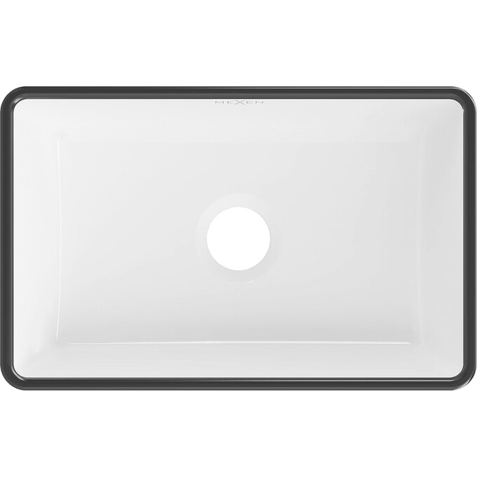 Раковина Mexen Nadia 36 White Black Edge MEX-21613607 (36x23 см, біла глянсова з чорним бортом), Доступні розміри: 36 x 23, Колір виробника: білий глянець, чорний бортик, фото , изображение 5