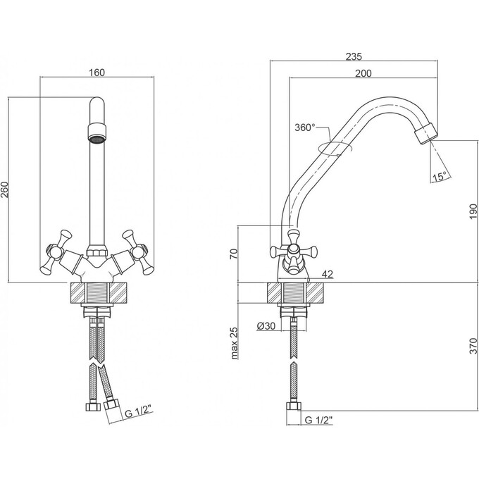 Смеситель для кухни Lidz Lamb 271F (LDLAM271FCRM21889), фото 3