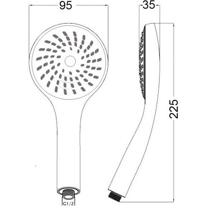 Лейка для душа Lidz Niagara 01 (LDNIA01CRM22034, однорежимная), фото 3