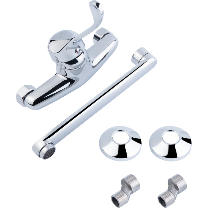 Смеситель для кухни Lidz Watt 009 (LDWAT009CRM34862, настенный, медицинский), фото 4