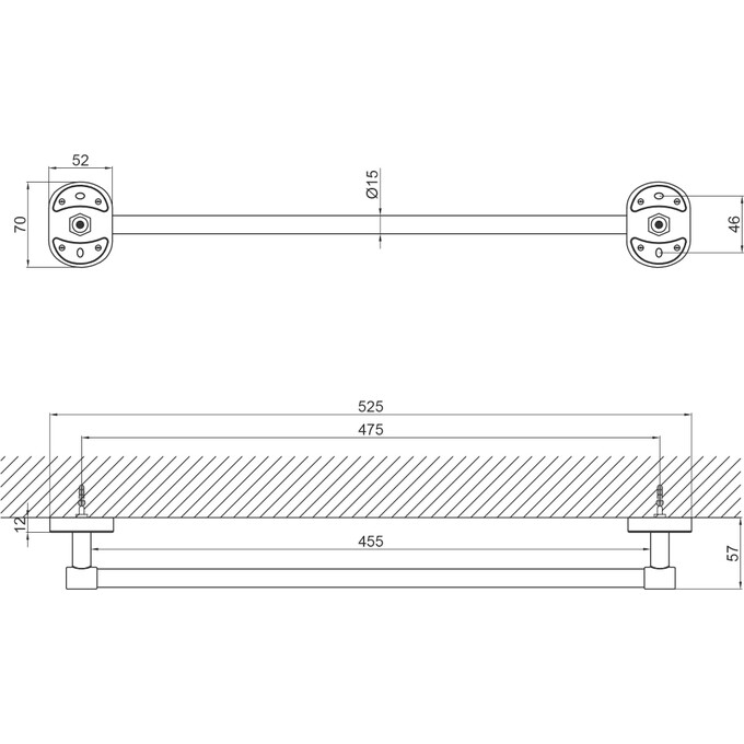 Полотенцедержатель Lidz Oreo 0100 Chrome (LDORE0100CRM37457), фото 3