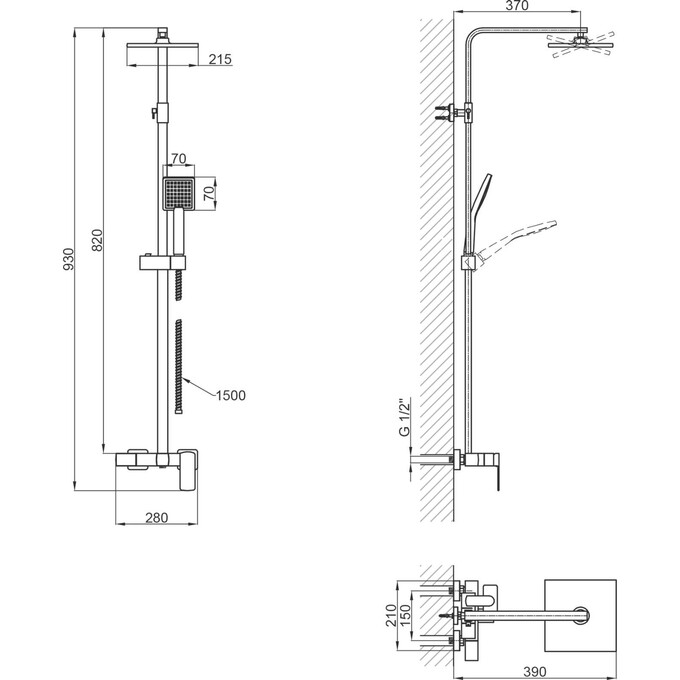 Душевая система Qtap Capricorn 53103KNC (QTCAP53103KNC, с каскадным изливом), фото 8