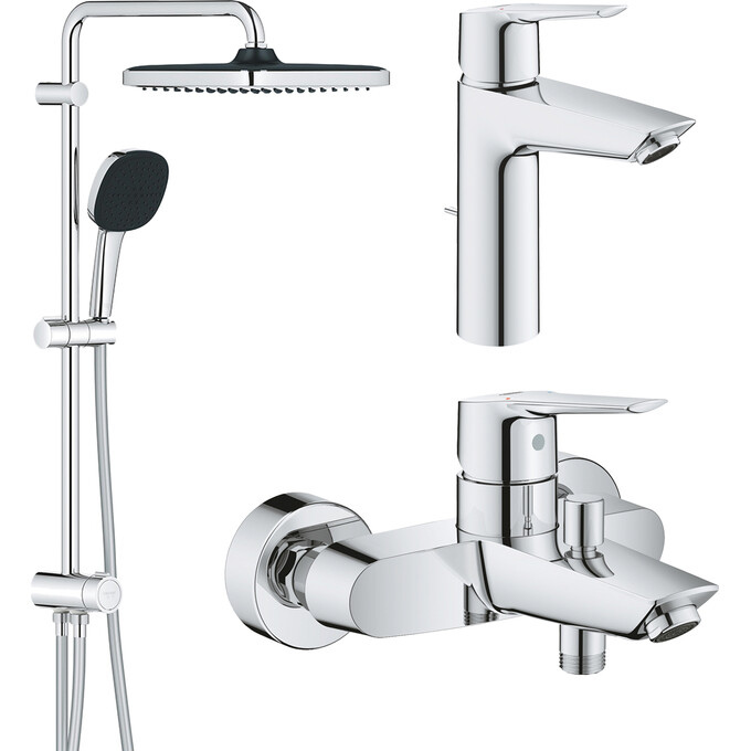 Комплект смесителей для ванной комнаты Grohe QuickFix Start M-Size UA202305RM (23455002+24206002+26698001), фото 